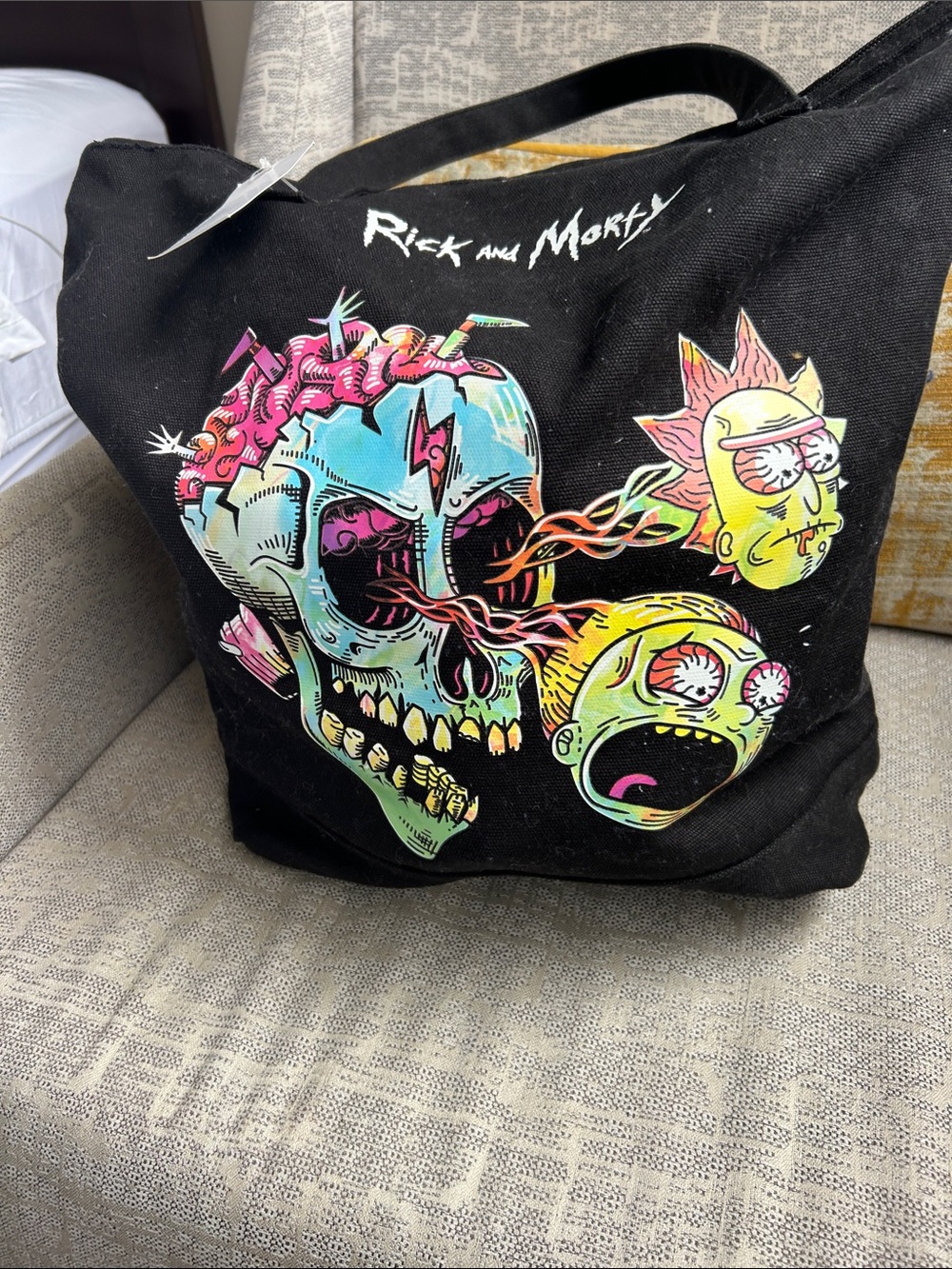 Rick and Morty Black Graphic Tote Bag BRAND NEW TAG QUICK NYC SHIPPING - Picture 14 of 16